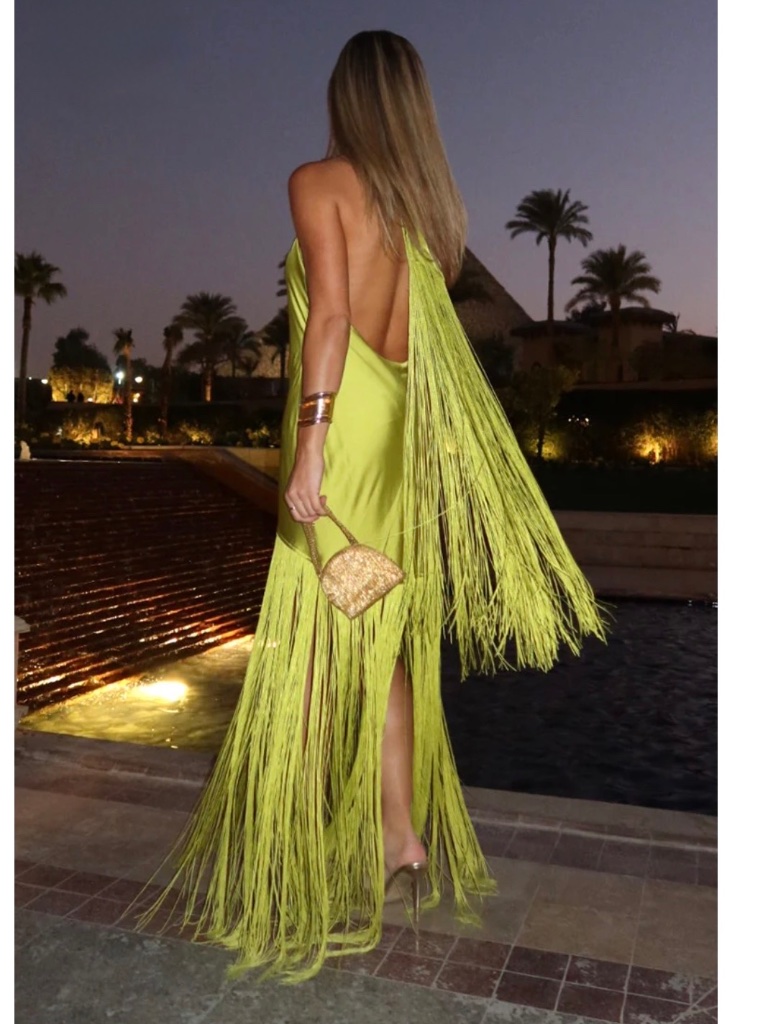 Nwot Show Me Your Mumu Jasmine Fringe Maxi Dress L